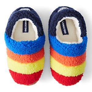 Land’s End Boys Slippers, 7 | Toddler Sherpa Fleece Bootie House Slippers NIB